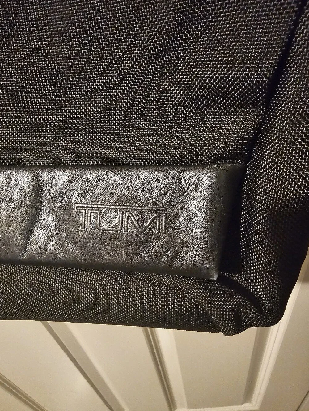 Tumi Black Men's Messenger Bag with Leather Accent